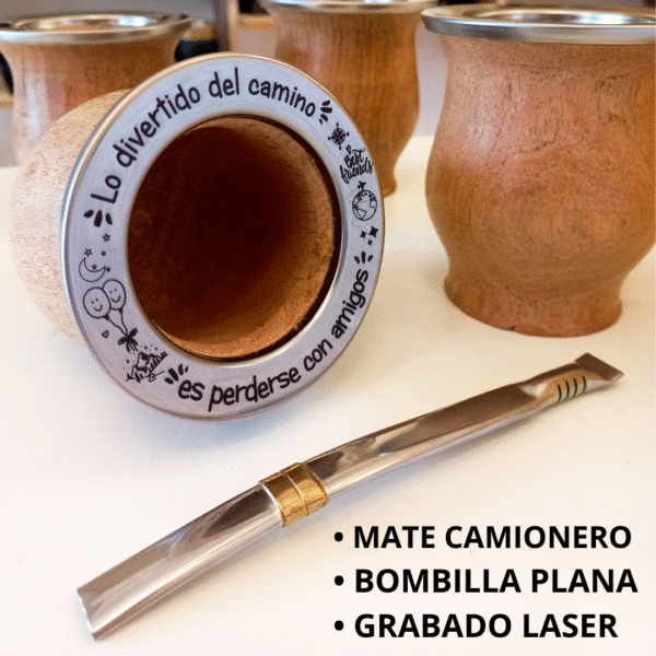 CAMIONERO DE ALGARROBO CON BOMBILLA PLANA - Imagen 2